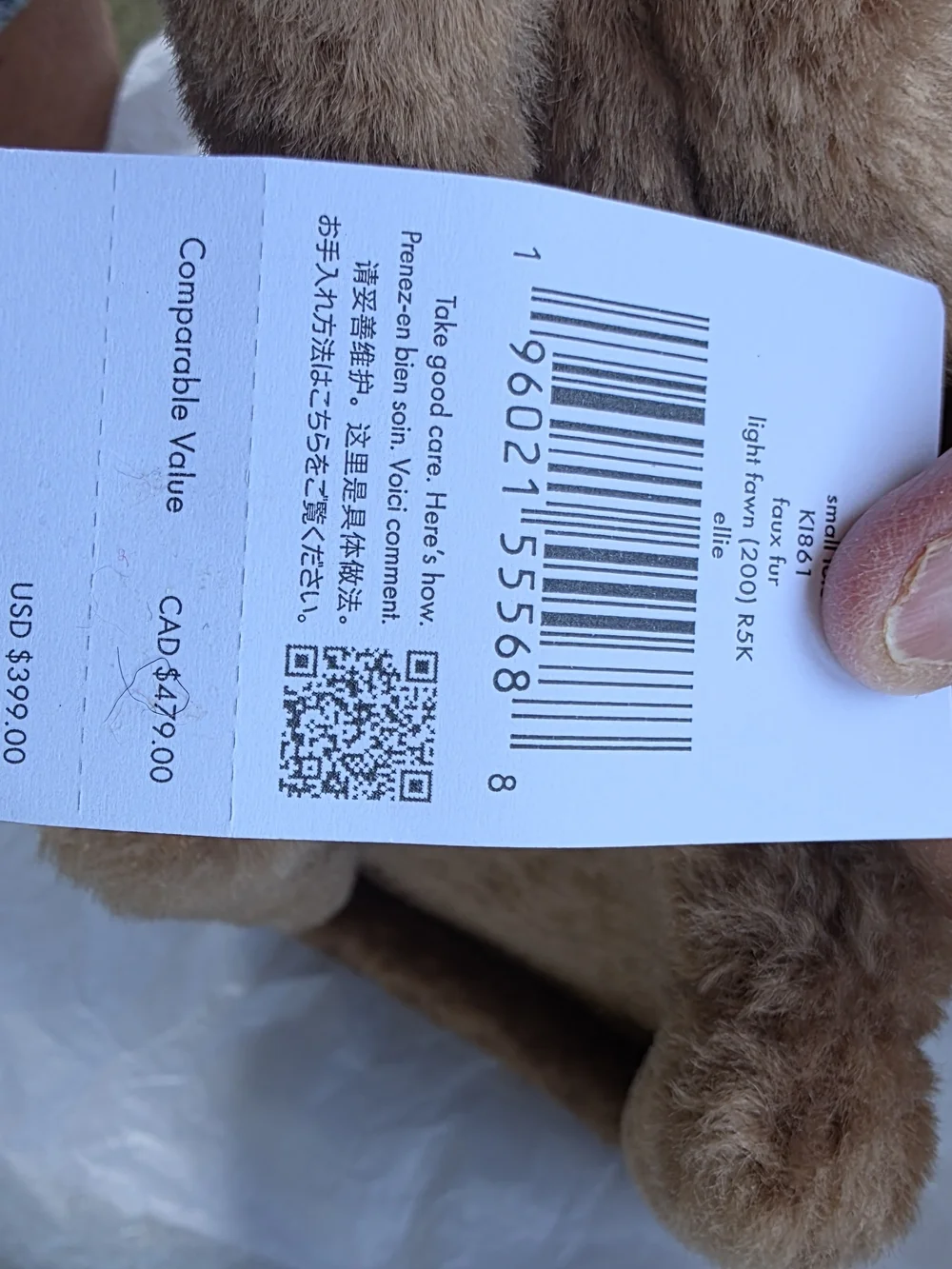 Kate SpadeFaux Fur Tote Bag in Camel - Soft Plush Handbag